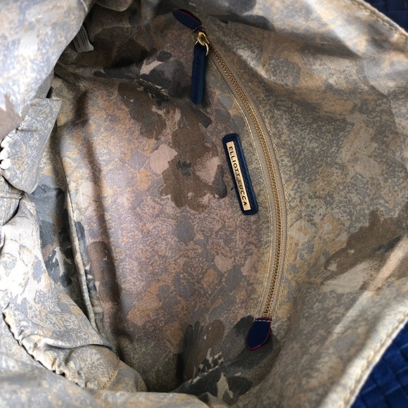 Elliot Lucca Blue Oversize Woven Convertible Clutch Crossbody - Picture 6 of 9